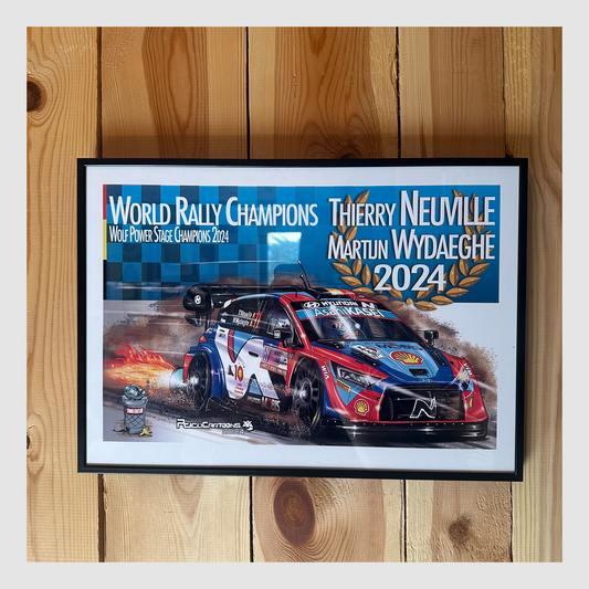 THIERRY NEUVILLE - MARTIJN WYDAEGHE - World Rally Champions 2024- - A3 Poster in alu frame