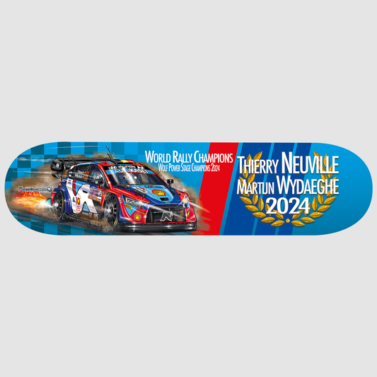 THIERRY NEUVILLE - MARTIJN WYDAEGHE - World Rally Champions 2024 Cartoon Skateboard deck!