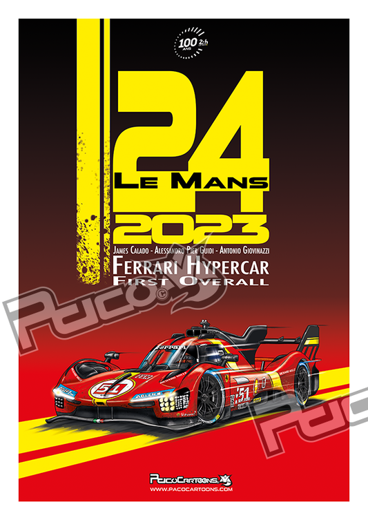 Ferrari Le Mans 2023 Print A3