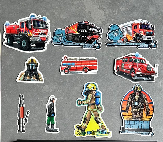 Fire Fighter Stickers! (10 pcs!)