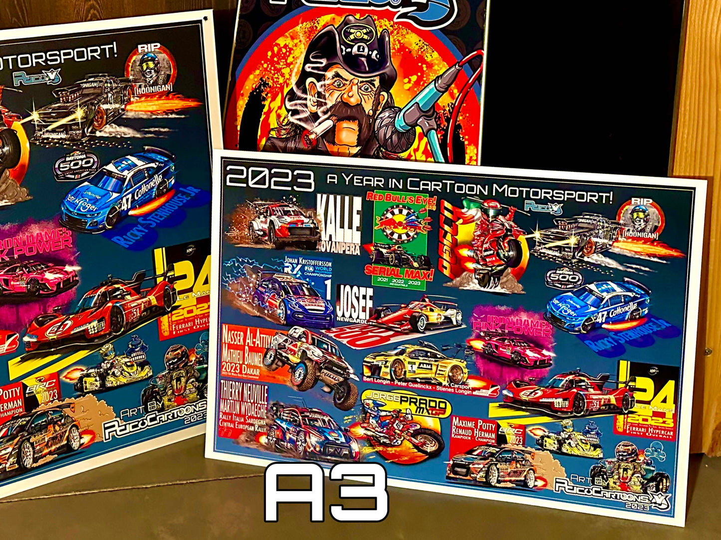 A year in Cartoon Motorsport A3 Poster 2023