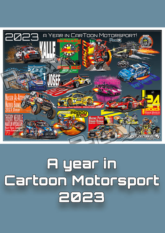 A year in Cartoon Motorsport A3 Poster 2023