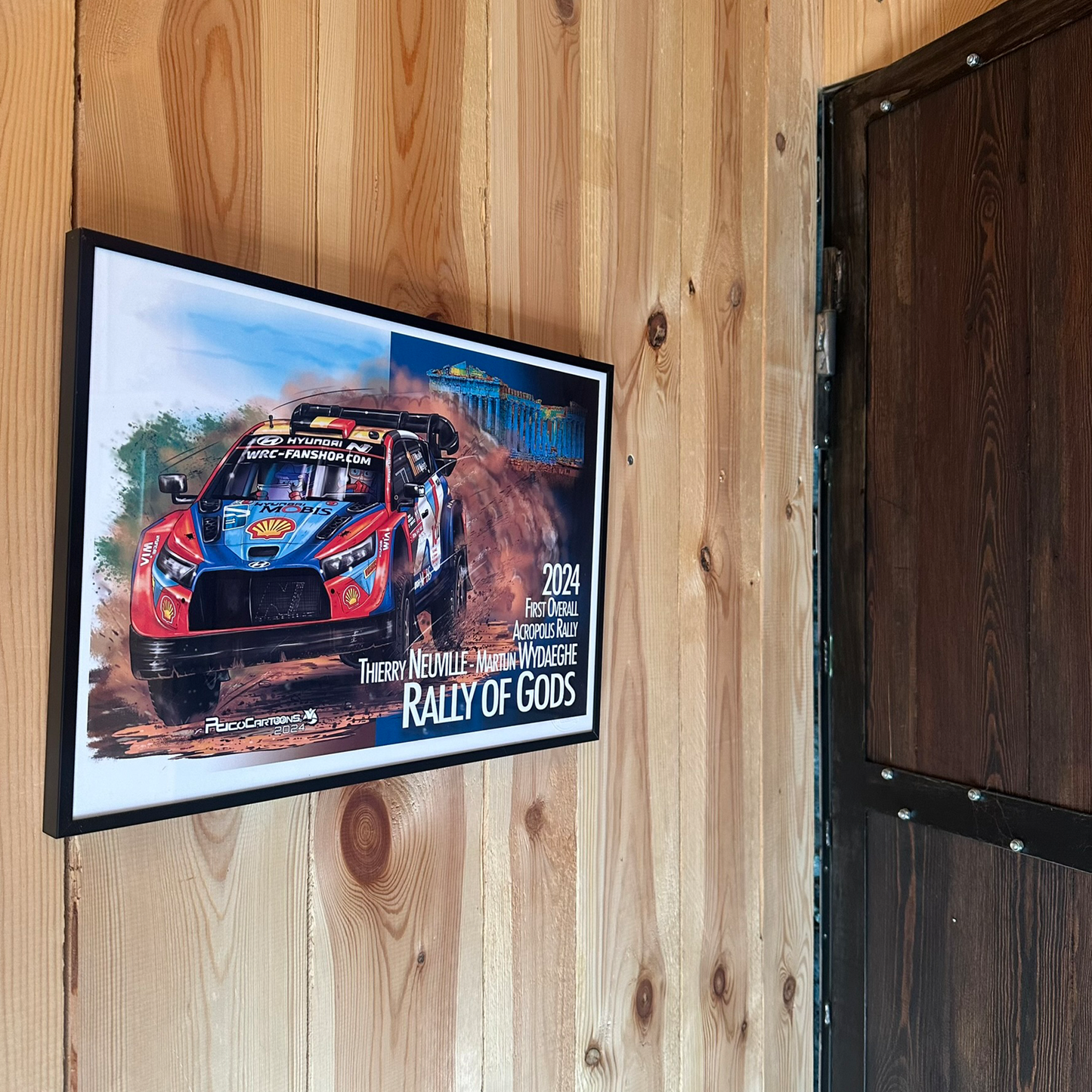 THIERRY NEUVILLE - MARTIJN WYDAEGHE - Rally Of Gods 2024- - A3 Poster in alu frame