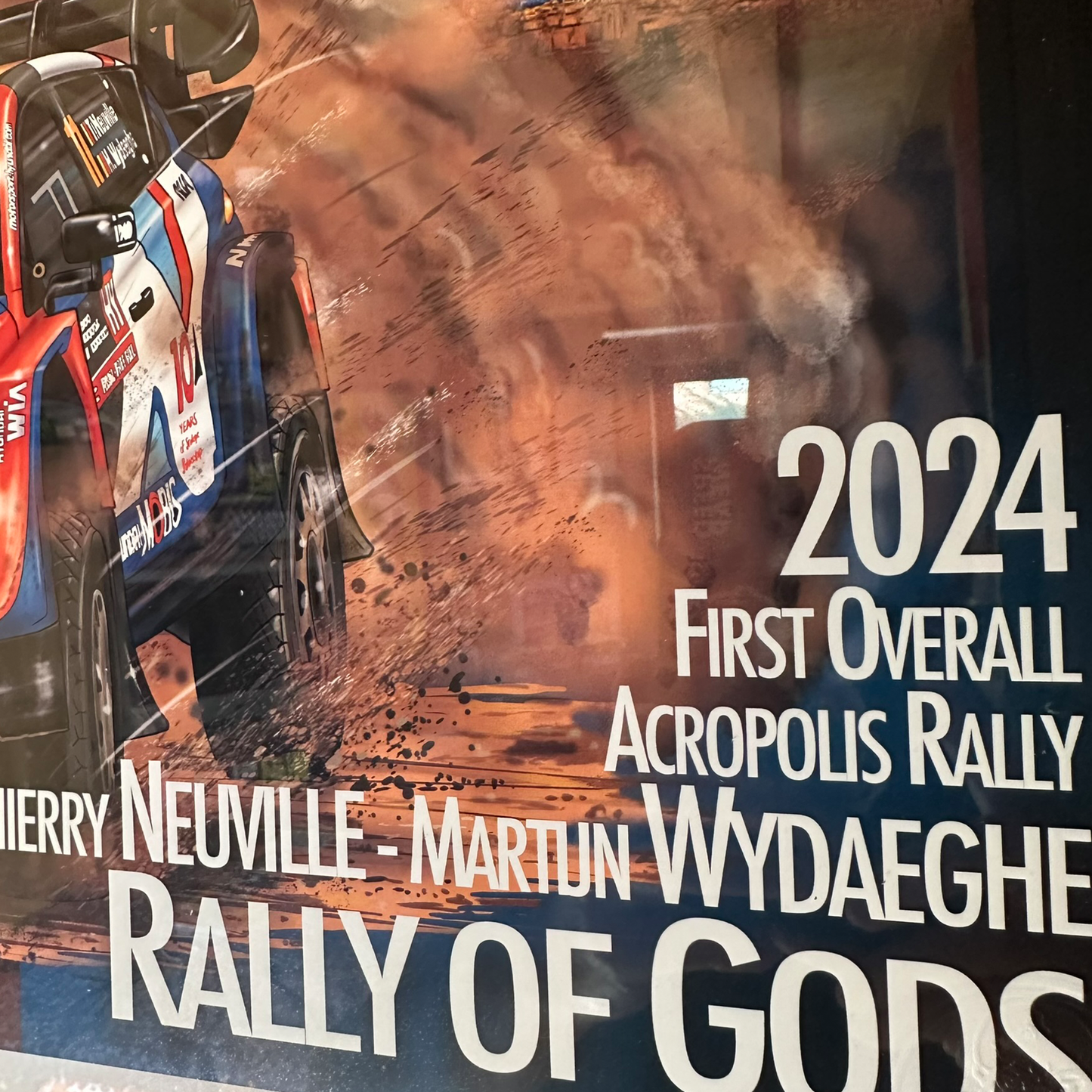 THIERRY NEUVILLE - MARTIJN WYDAEGHE - Rally Of Gods 2024- - A3 Poster in alu frame