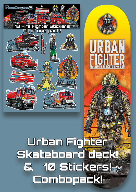 Urban Fighter Skateboard deck! & 10 Stickers!