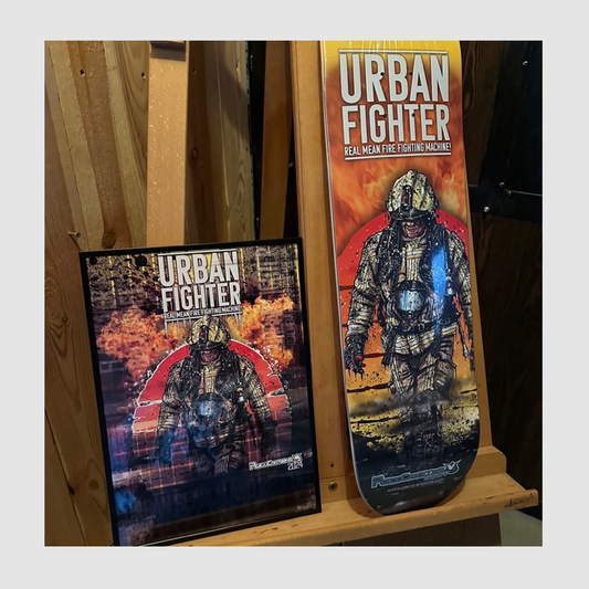 Urban Fighter Skateboard deck! & A3 poster in Alu frame!