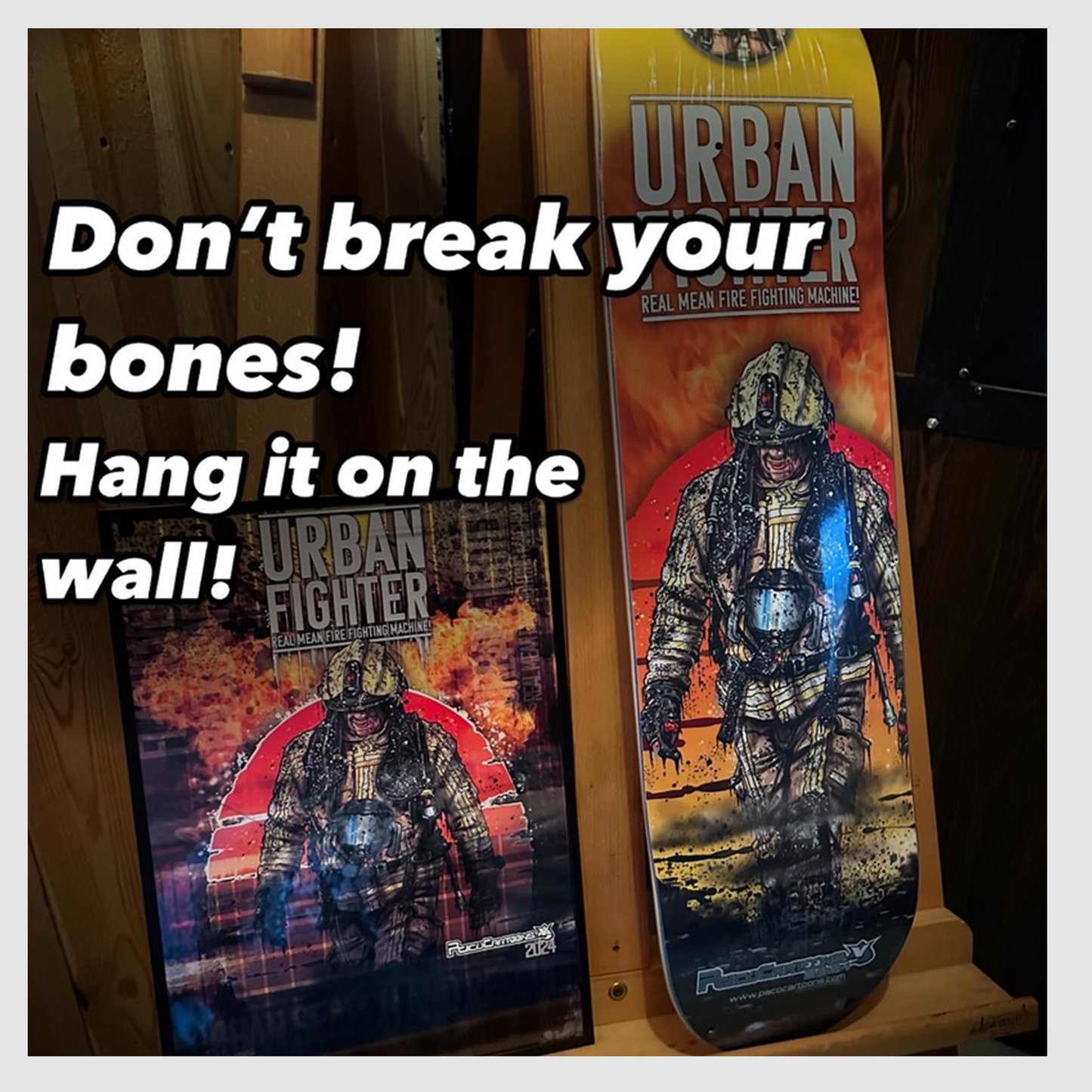 Urban Fighter Skateboard deck! & A3 poster in Alu frame!