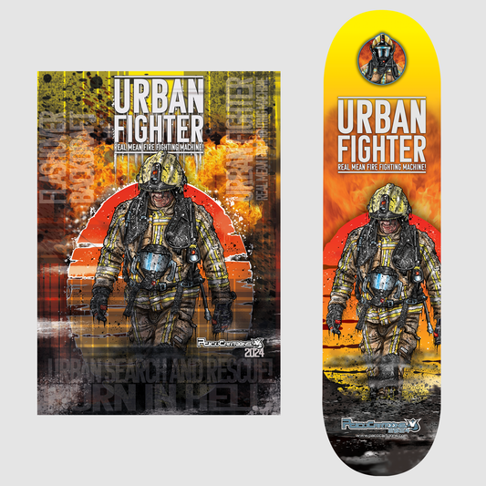 Urban Fighter Skateboard deck! & A3 poster in Alu frame!
