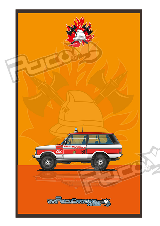 Firefighter Range Rover - Brandweer - Print A3
