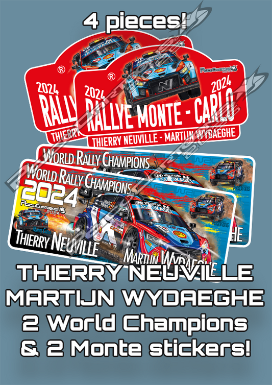 THIERRY NEUVILLE - MARTIJN WYDAEGHE - Autocollants Monte & World Champions 2024