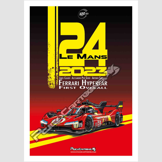 Ferrari Le Mans 2023 Print A3
