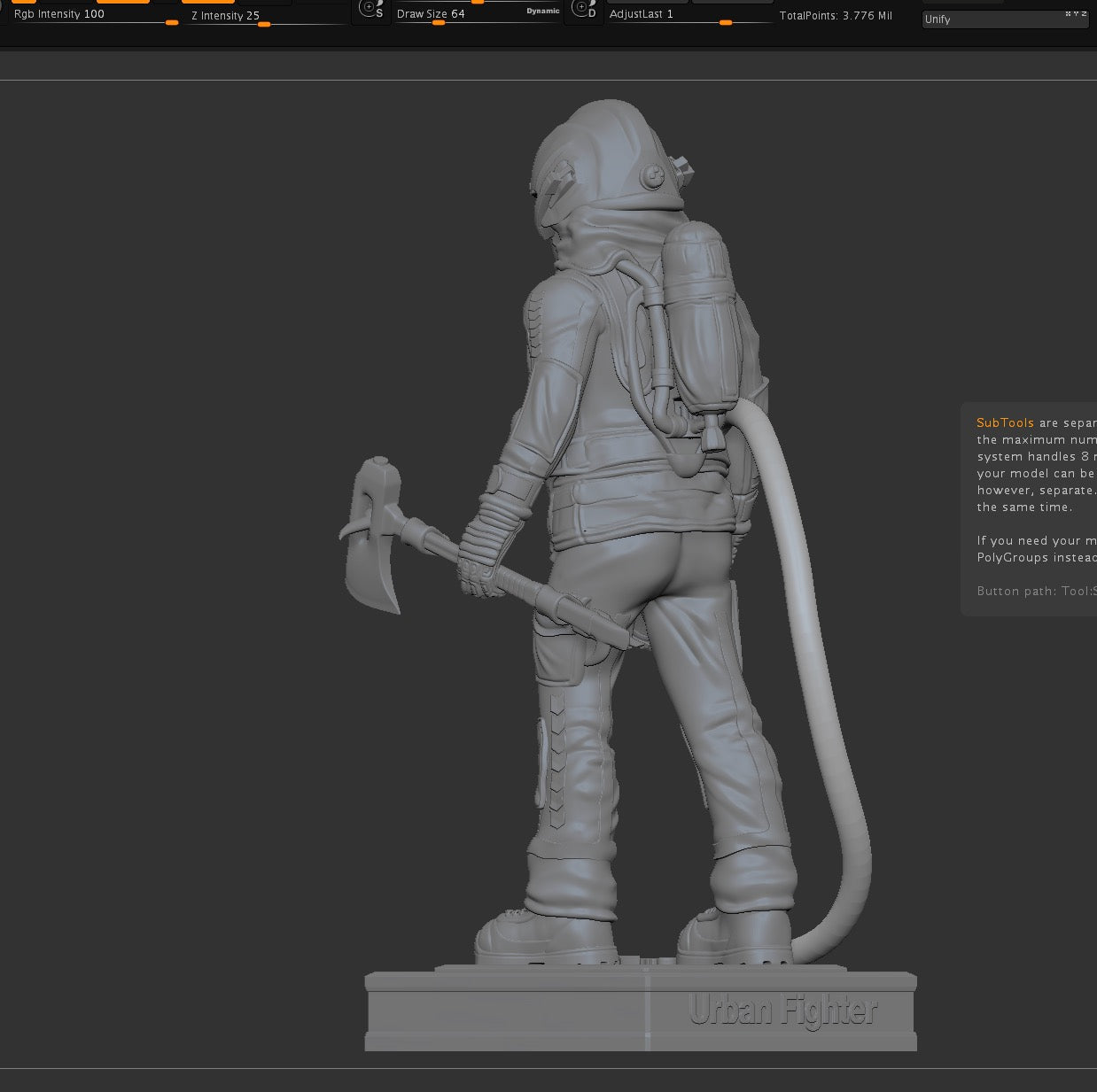 Black Urban Fighter Sculpture