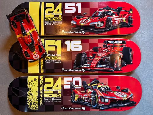 Triptyque Ferrari - 3 Plateau de skateboard Cartoon ! 