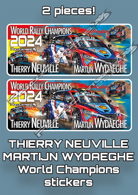 THIERRY NEUVILLE - MARTIJN WYDAEGHE - 2 Autocollants World Champions 2024