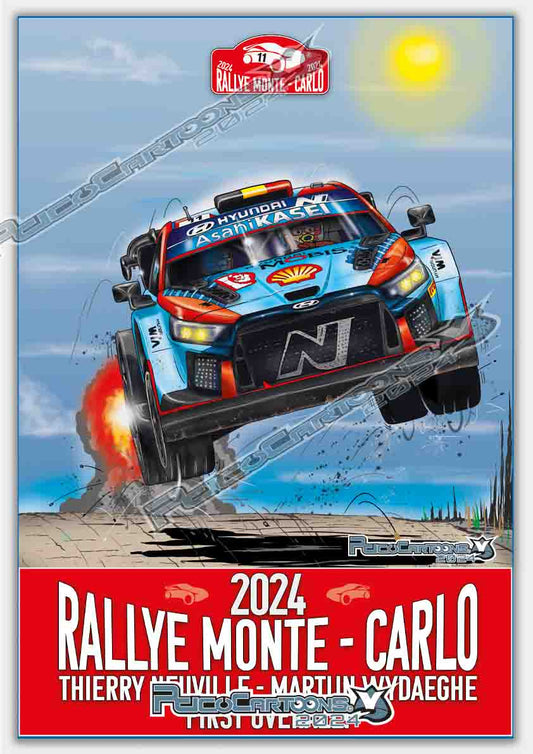 THIERRY NEUVILLE - MARTIJN WYDAEGHE - Monte 2024 - Affiche A3 sous cadre alu