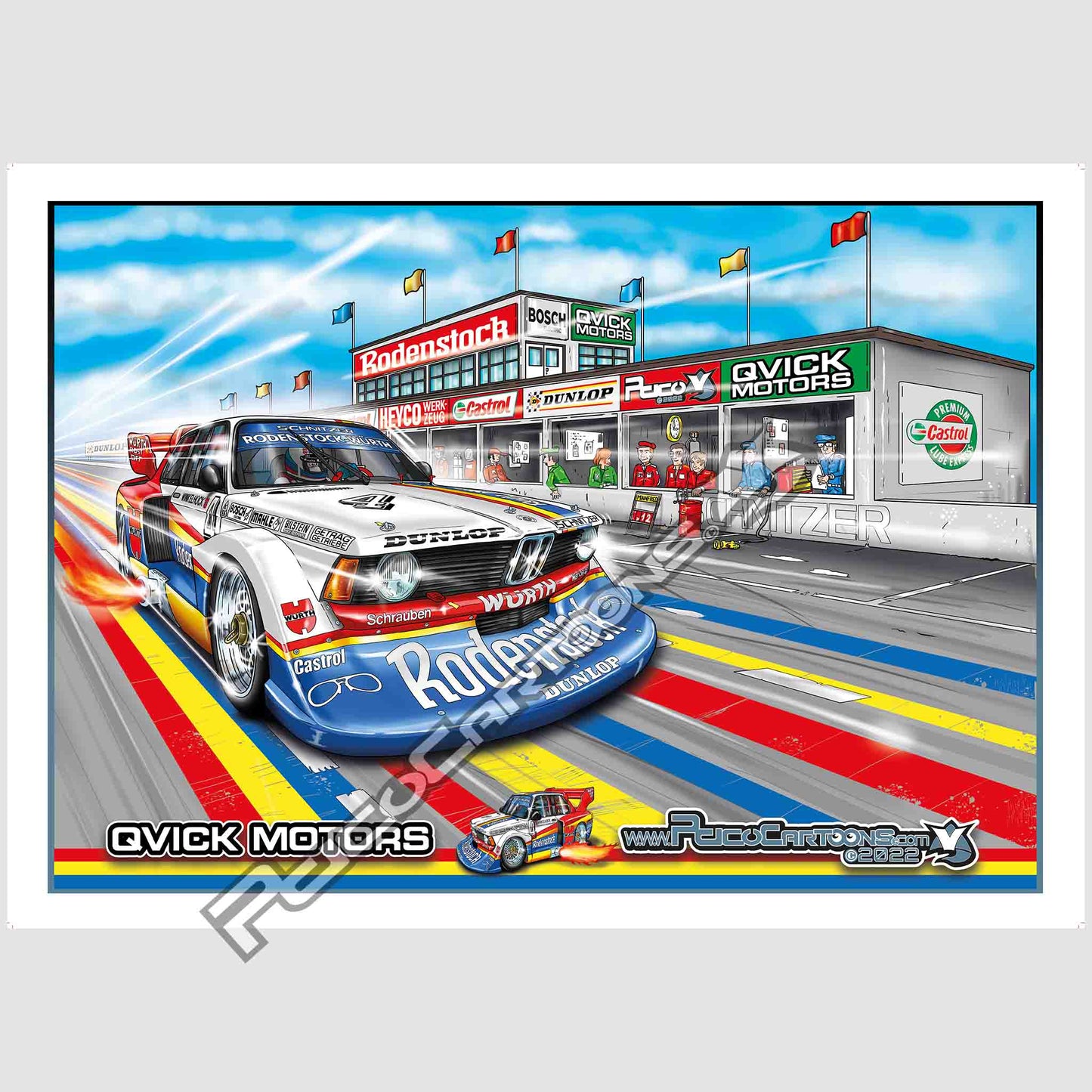 DRM BMW 320 Turbo on oldschool track! Print - A2!