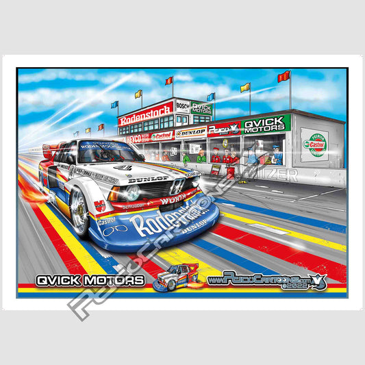DRM BMW 320 Turbo on oldschool track! Print - A2!