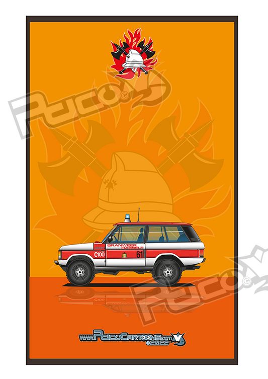 Pompier Range Rover - Brandweer - Imprimer A3